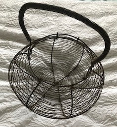 Vintage metal egg basket